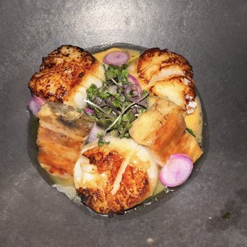 Huntress - Pork belly and scallops - Steakhouses Near Me - San Diego, California Huntress - Pork belly and scallops - Steakhouses Near Me - San Diego, California