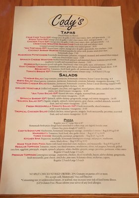 Menu photo 4 Cody's Cafe and Bar Denver, CO