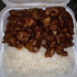 China Panda - General Tso's Chicken- extra spicy with white rice. So good!