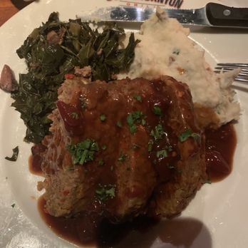 Copper Canyon Grill - Meatloaf (pork & beef), Mashed Potatoes & Collard Greens - American Near Me - Lanham, Maryland Copper Canyon Grill - Meatloaf (pork & beef), Mashed Potatoes & Collard Greens - American Near Me - Lanham, Maryland