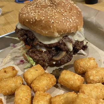 Windjammer Surf Bar - Mushroom-Swiss Smash Burger with the best Tater-Tots! - Sports Bars Near Me - Westerly, Rhode Island Windjammer Surf Bar - Mushroom-Swiss Smash Burger with the best Tater-Tots! - Sports Bars Near Me - Westerly, Rhode Island