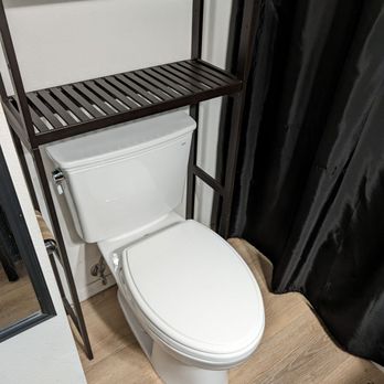Top Notch Plumbing - Worked around our shelving and helped modify it so the new toilet fit just right! - Plumbing Near Me - Mesa, Arizona Top Notch Plumbing - Worked around our shelving and helped modify it so the new toilet fit just right! - Plumbing Near Me - Mesa, Arizona