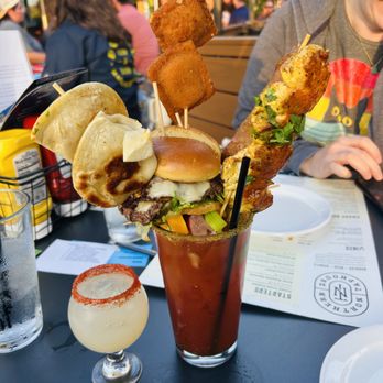 Northern Taphouse - This Bloody Mary had pierogis in it, yum! - Burgers Near Me - Woodbury, Minnesota
