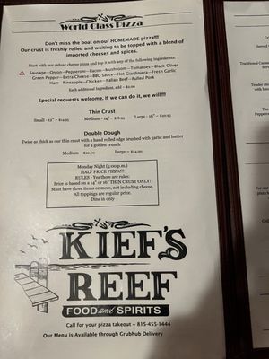 Menu photo 2 Kief's Reef McHenry, IL