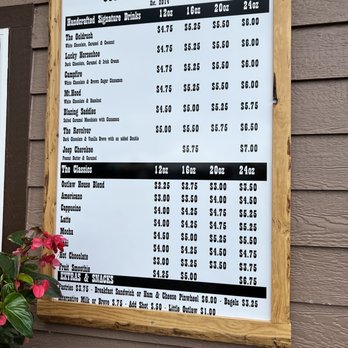 Outlaw Coffee - Beverage Menu - Coffee & Tea Near Me - Washougal, Washington Outlaw Coffee - Beverage Menu - Coffee & Tea Near Me - Washougal, Washington