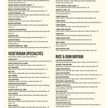 Curry Mango - March 2023: Menu Pic 3 of 3 - Indian Near Me - Lakeland, Florida Curry Mango - March 2023: Menu Pic 3 of 3 - Indian Near Me - Lakeland, Florida