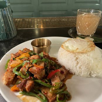 Mitr Thai - Krapraw Moo Krob Over Rice - Thai Near Me - New York, New York