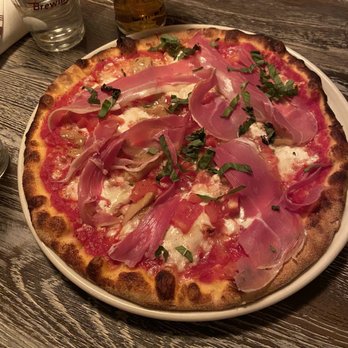 Chili Line Brewing - Burrata Pizza with prosciutto - Breweries Near Me - Santa Fe, New Mexico
