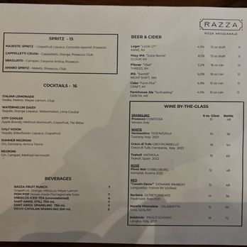 Razza - Menu 9.16.2023 - Pizza Near Me - Jersey City, New Jersey Razza - Menu 9.16.2023 - Pizza Near Me - Jersey City, New Jersey
