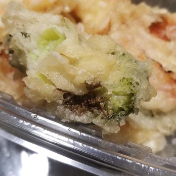 Ebi Sushi Bar - Broccoli tempura containing bits of burnt shrimp tempura - Sushi Bars Near Me - Somerville, Massachusetts