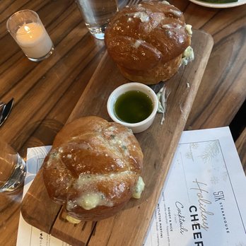 STK Steakhouse - Bread with blue cheese and chive oil - Steakhouses Near Me - Chicago, Illinois STK Steakhouse - Bread with blue cheese and chive oil - Steakhouses Near Me - Chicago, Illinois