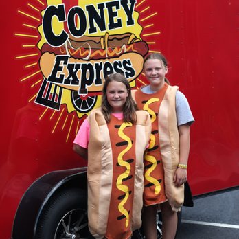 The Coney Express - two girls in hot dogs costumes - Food Trucks Near Me - Paducah, Kentucky The Coney Express - two girls in hot dogs costumes - Food Trucks Near Me - Paducah, Kentucky