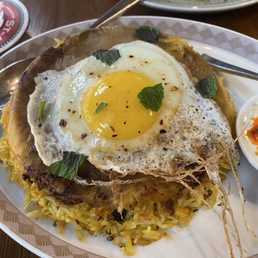 Pineapple upside down lamb biryani
