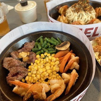 Sizzlin’ Place - Diced Cut Steak & Shrimp Deluxe W/Rice - Noodles Near Me - Rancho Cucamonga, California Sizzlin’ Place - Diced Cut Steak & Shrimp Deluxe W/Rice - Noodles Near Me - Rancho Cucamonga, California