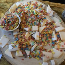 a variety of cheese and cereal