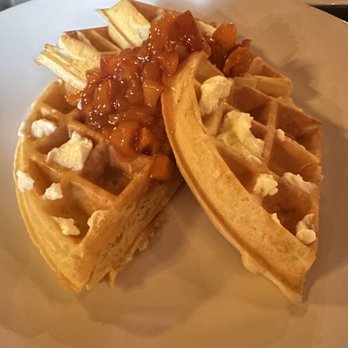 Parlour 1886 - The best waffles in Kansas! The peach compote was so delicious! - American Near Me - Marion, Kansas Parlour 1886 - The best waffles in Kansas! The peach compote was so delicious! - American Near Me - Marion, Kansas