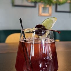 The Broadway Beer & Wine Bar - My delicious wine cocktail beverage, a cherry cola!