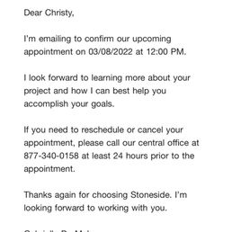 Appointment scheduled. Designer a no-show Appointment scheduled. Designer a no-show