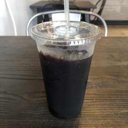 Iced coffee, black w sugar Iced coffee, black w sugar