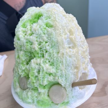 Chillest Shave Ice - Melona (green) not sure of the rest bc late post. But with snow cap and house maid mochi! - Shaved Ice Near Me - Honolulu, Hawaii Chillest Shave Ice - Melona (green) not sure of the rest bc late post. But with snow cap and house maid mochi! - Shaved Ice Near Me - Honolulu, Hawaii