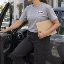 A-1 Courier - A-1 Courier employee driver leaving immediately for a rush same-day delivery in Los Angeles.