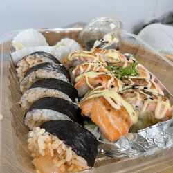 Left: Spicy Scallop Roll, Right: Lion King Roll