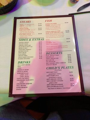 Menu photo 2 Zapata's Texarkana, TX