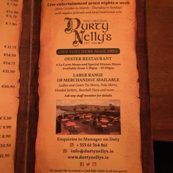 Durty Nelly's - Menu - Pubs Near Me - Bunratty, CE Durty Nelly's - Menu - Pubs Near Me - Bunratty, CE