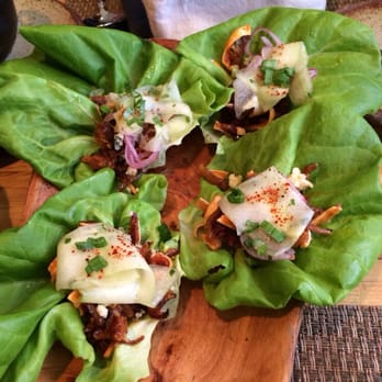 Husk - Pigs ear lettuce wraps - American Near Me - Charleston, South Carolina Husk - Pigs ear lettuce wraps - American Near Me - Charleston, South Carolina