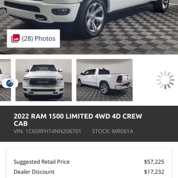 Douglas Jeep Chrysler Dodge Ram - Screenshot of the truck that the dealership said they couldn't reduce price for me, $1,000 cheaper the very next day. - Car Dealers Near Me - Venice, Florida Douglas Jeep Chrysler Dodge Ram - Screenshot of the truck that the dealership said they couldn't reduce price for me, $1,000 cheaper the very next day. - Car Dealers Near Me - Venice, Florida