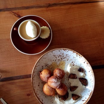 Westward - Dessert - butterscotch pot de creme and greek style donuts with orange blossom honey, vanilla, figs - New American Near Me - Seattle, Washington