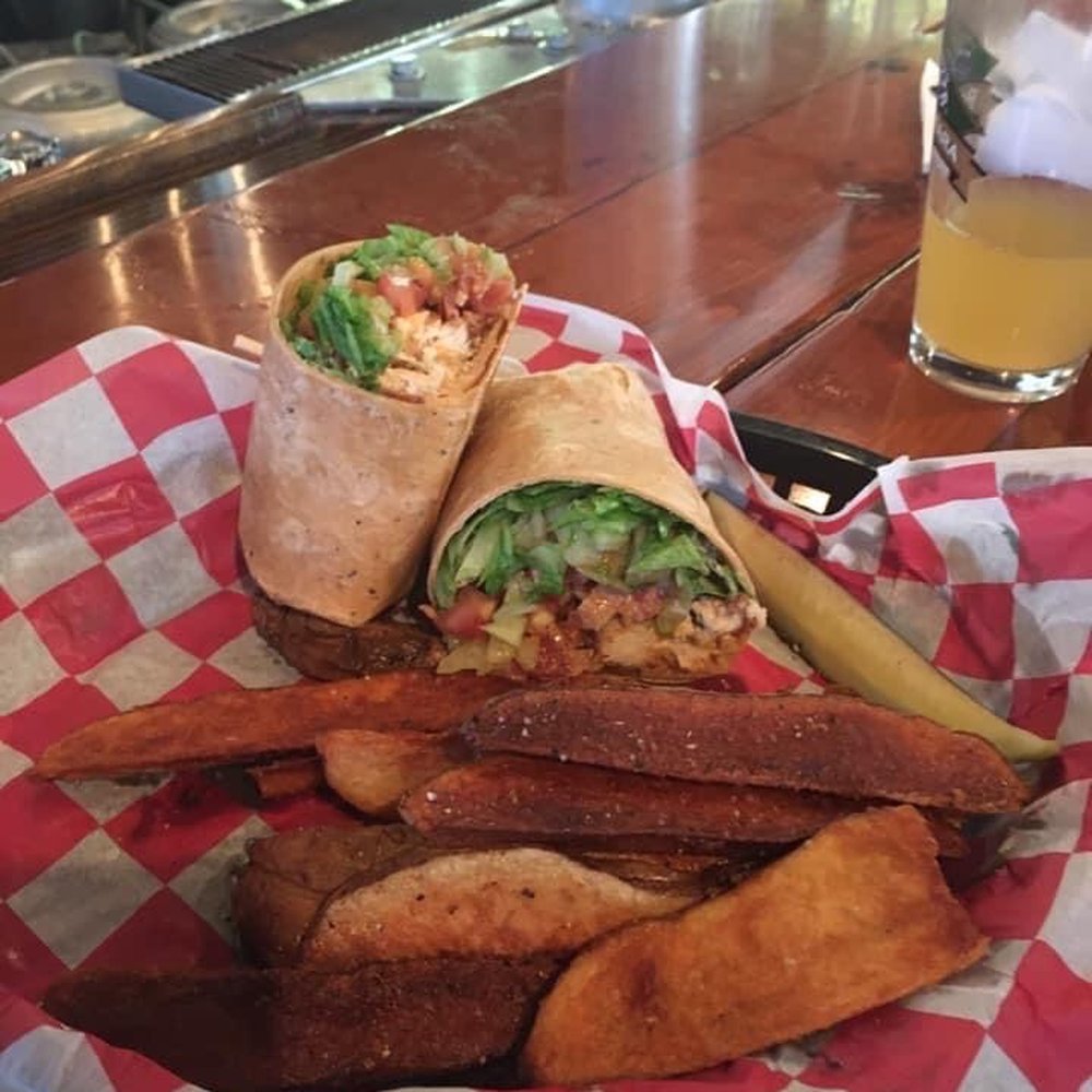 Pat's Brew House - Spicy Chicken Wrap and Steak Fries - Breweries Near Me - Cody, Wyoming Pat's Brew House - Spicy Chicken Wrap and Steak Fries - Breweries Near Me - Cody, Wyoming