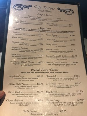Menu photo 1 Cafe Tandoor Aurora, OH