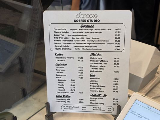Menu photo 3 Chrome Coffee Studio Torrance, CA