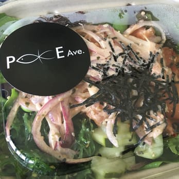 Poke Ave - their to-go container is very environmentally friendly and their logo is so cute! - Seafood Near Me - Brea, California Poke Ave - their to-go container is very environmentally friendly and their logo is so cute! - Seafood Near Me - Brea, California
