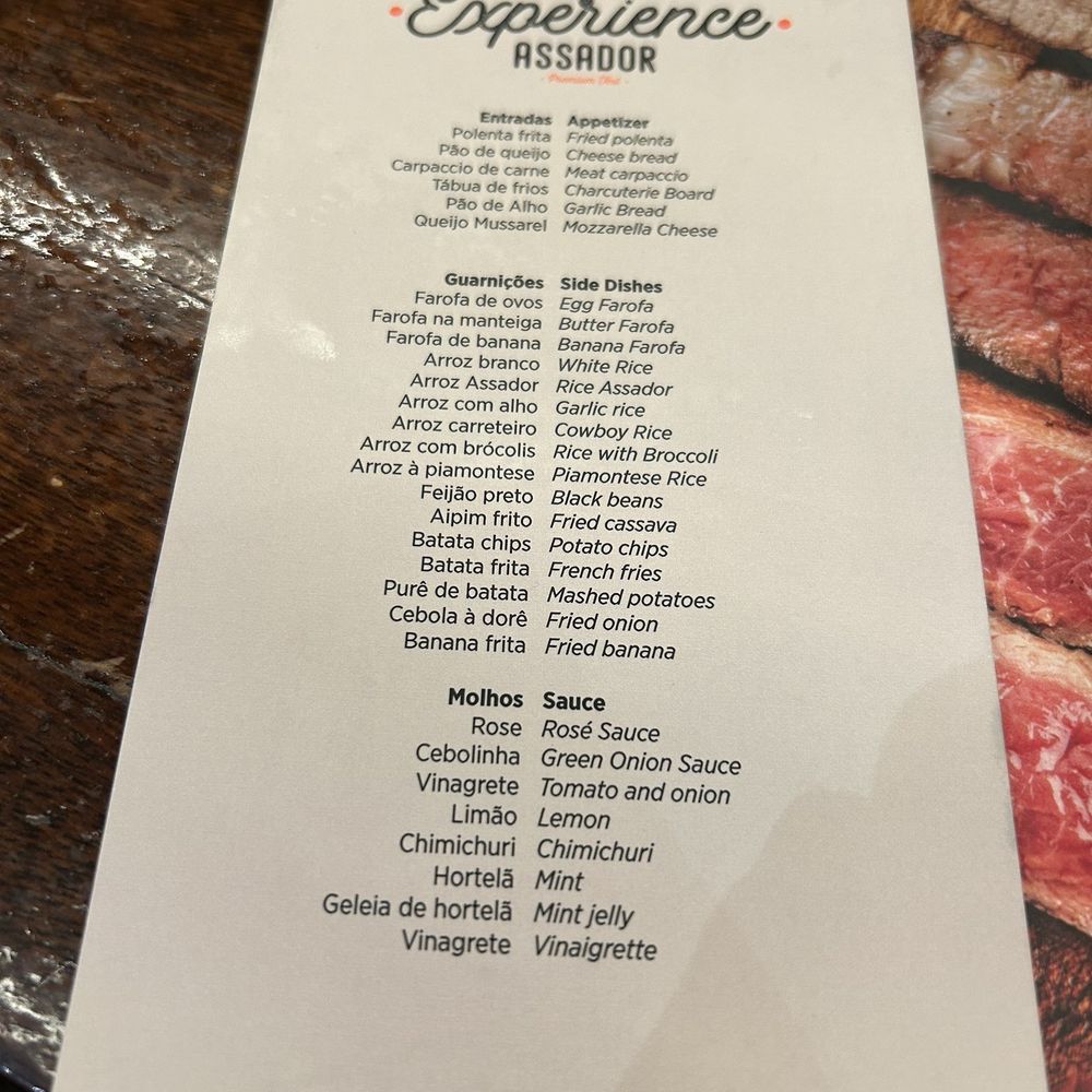Assador Rio's - Lots of meat options -- though we only saw some by - Steakhouses Near Me - Rio de Janeiro, RJ