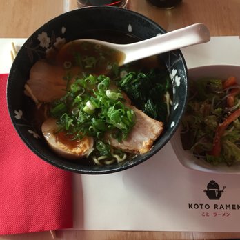 Koto - Shoyu ramen with complementary salad - Ramen Near Me - Florence, FI