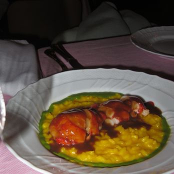 Muse - Saffron risotto, lobster & gremolata with lobster glace - French Near Me - Santa Monica, California Muse - Saffron risotto, lobster & gremolata with lobster glace - French Near Me - Santa Monica, California