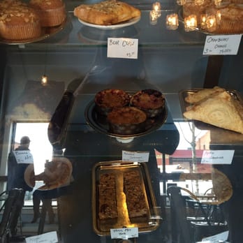 The Mason Jar - The lovely baked goods case. Sorry so much reflection. Right in the center those pies look the best. - Sandwiches Near Me - Cheney, Washington