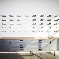 AHLEM - Only one pair of glasses per style are displayed. We open the drawers for our clients to show the other options.