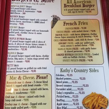 Kathy's Country Kitchen - Menu burgers - Comfort Food Near Me - Quakertown, Pennsylvania Kathy's Country Kitchen - Menu burgers - Comfort Food Near Me - Quakertown, Pennsylvania
