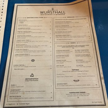 Wursthall - Menu - German Near Me - San Mateo, California