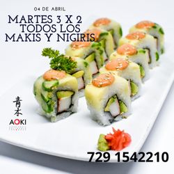 Aoki Restaurante - TODOS LOS MARTES ROLLOS 3 X 2