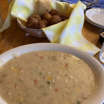 Old Mill Restaurant - Delicious Southern Style Corn Chowder and corn fritters - American Near Me - Pigeon Forge, Tennessee