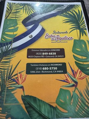 Menu photo 2 Restaurante Bahia De Jiquilisco Concord, CA