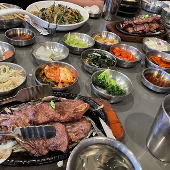 Tofu Plus - LA Galbi x2, Japchae and lots of banchan. - Korean Near Me - Cupertino, California Tofu Plus - LA Galbi x2, Japchae and lots of banchan. - Korean Near Me - Cupertino, California