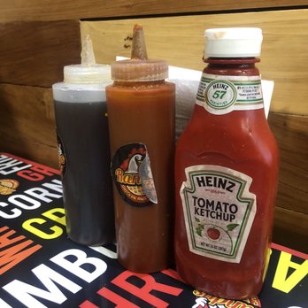 Randys Chicken And Waffles - Sauces on the table - Soul Food Near Me - Lancaster, California Randys Chicken And Waffles - Sauces on the table - Soul Food Near Me - Lancaster, California