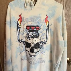 Zumiez - Women's NGOrder Metal From Heaven Cream & Blue Tie-Dye Hoodie Size Small