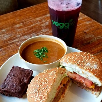 Veggie Grill by Next Level - $12.95 VG Beyond Burger + Moroccan Lentil Soup (Side Choice). $2.75 Bottomless Ginger Hibiscus Tea & Free Yelp Check-In Brownie dessert. - Vegan Near Me - Pasadena, California Veggie Grill by Next Level - $12.95 VG Beyond Burger + Moroccan Lentil Soup (Side Choice). $2.75 Bottomless Ginger Hibiscus Tea & Free Yelp Check-In Brownie dessert. - Vegan Near Me - Pasadena, California