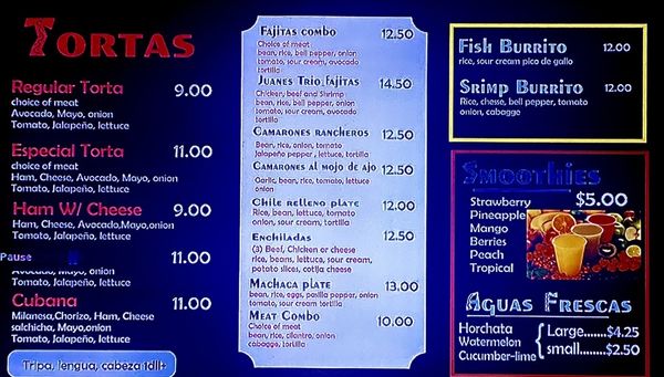 Menu photo 6 Tacos Los Juanes Lemoore, CA